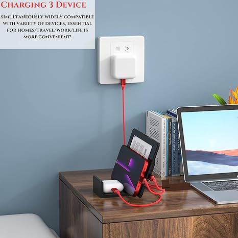 3 in 1 Data Cable Available In 2 Colors Golden & Red With Cable Protector Free