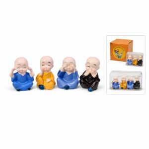 Vstylehunt Lucky Laughing Buddha Set of 4 | Wealth, Happiness & Prosperity Showpiece | Home Decor & Gift Item