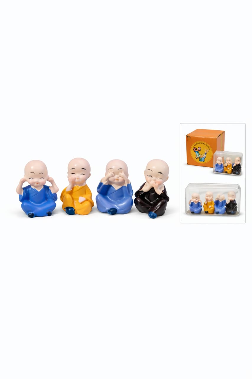 Vstylehunt Lucky Laughing Buddha Set of 4 | Wealth, Happiness & Prosperity Showpiece | Home Decor & Gift Item