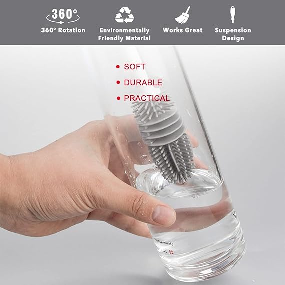 Vstylehunt DeepClean Bottle Brush | Long Handle Cleaning Brush | 360° Cleaning for Bottles & Jars