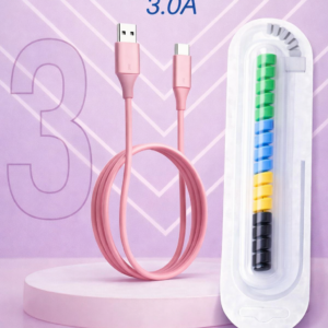 I phone cable Pink color Fast Charging Support With Cable Protector Free