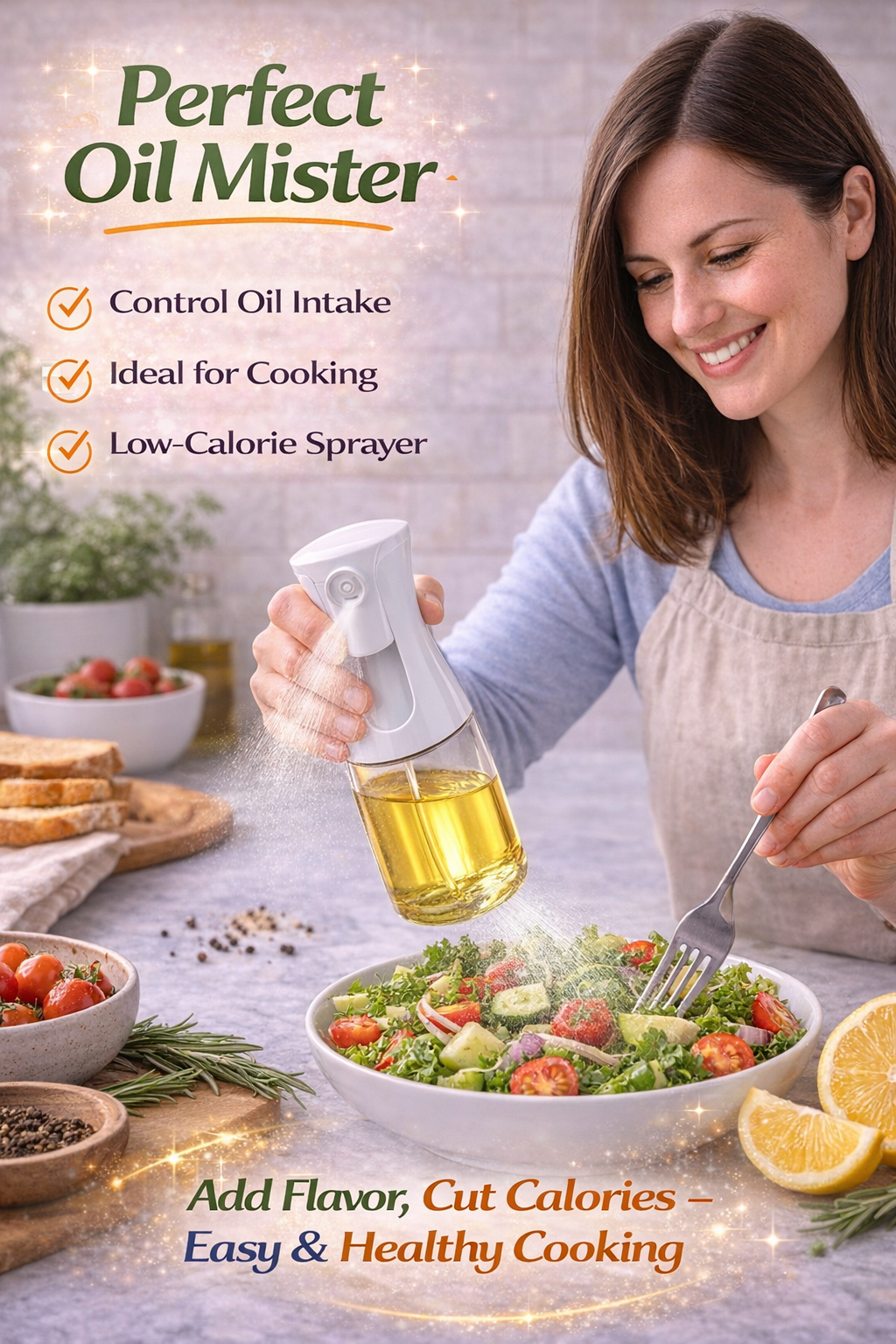 Vstylehunt SmartMist Oil Dispenser Spray Bottle | Food Grade | Refillable | Cooking, Salad & BBQ Oil Sprayer
