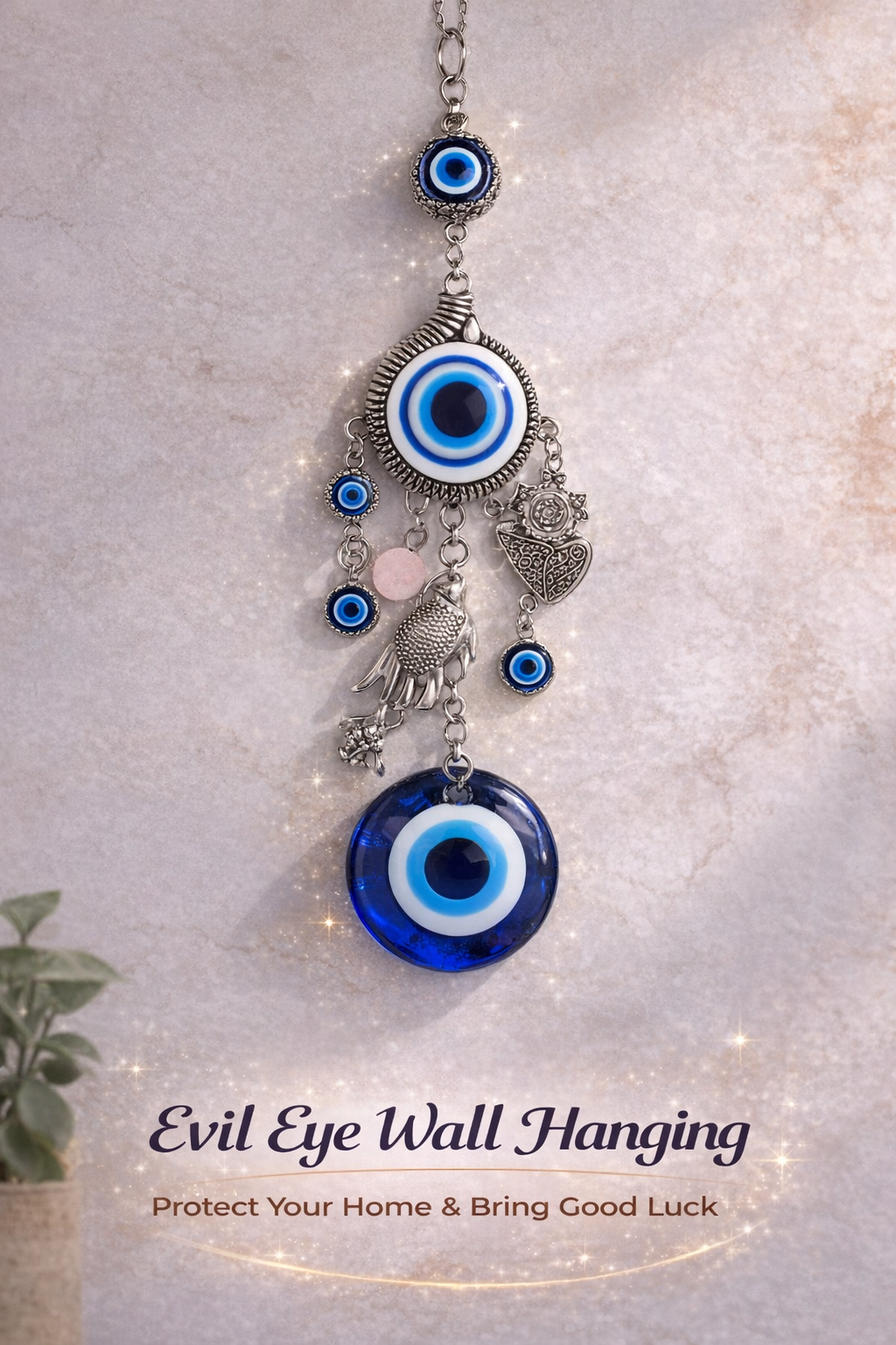 Vstylehunt NazarSuraksha Evil Eye Wall Hanging | Blue Protection Charm | Home Decor & Vastu Item