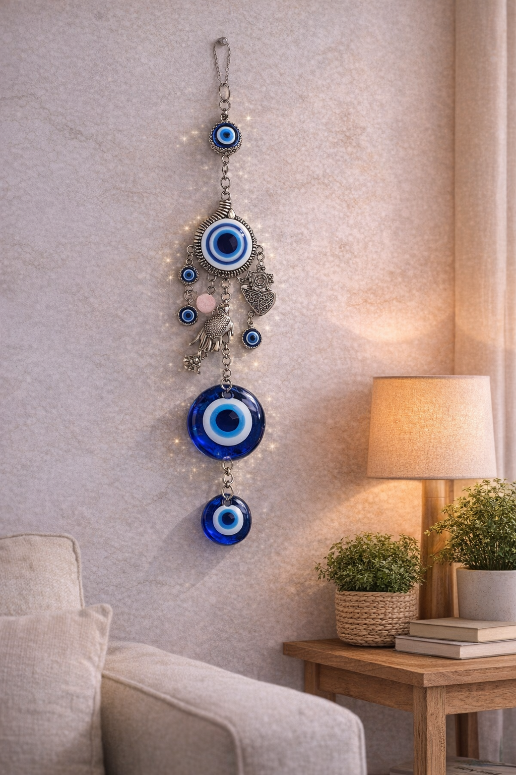 Vstylehunt NazarSuraksha Evil Eye Wall Hanging | Blue Protection Charm | Home Decor & Vastu Item
