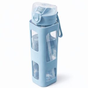 Vstylehunt OfficeMate Leakproof Water Bottle with Straw | Stylish Sipper | BPA Free | Office & Travel Use (Blue/Pink)