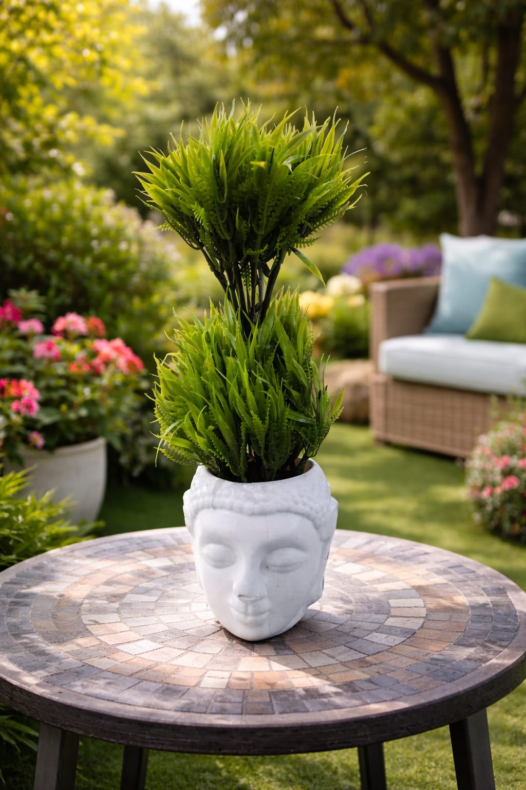 Vstylehunt Zen Buddha Large Plant Decor | Large Artificial Plant
